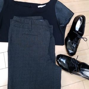 Trousers Black/White/Gray Pattern Size 6